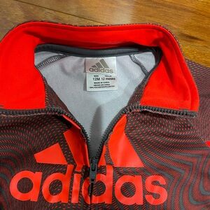 Adidas Red and Black Patterned Jacket